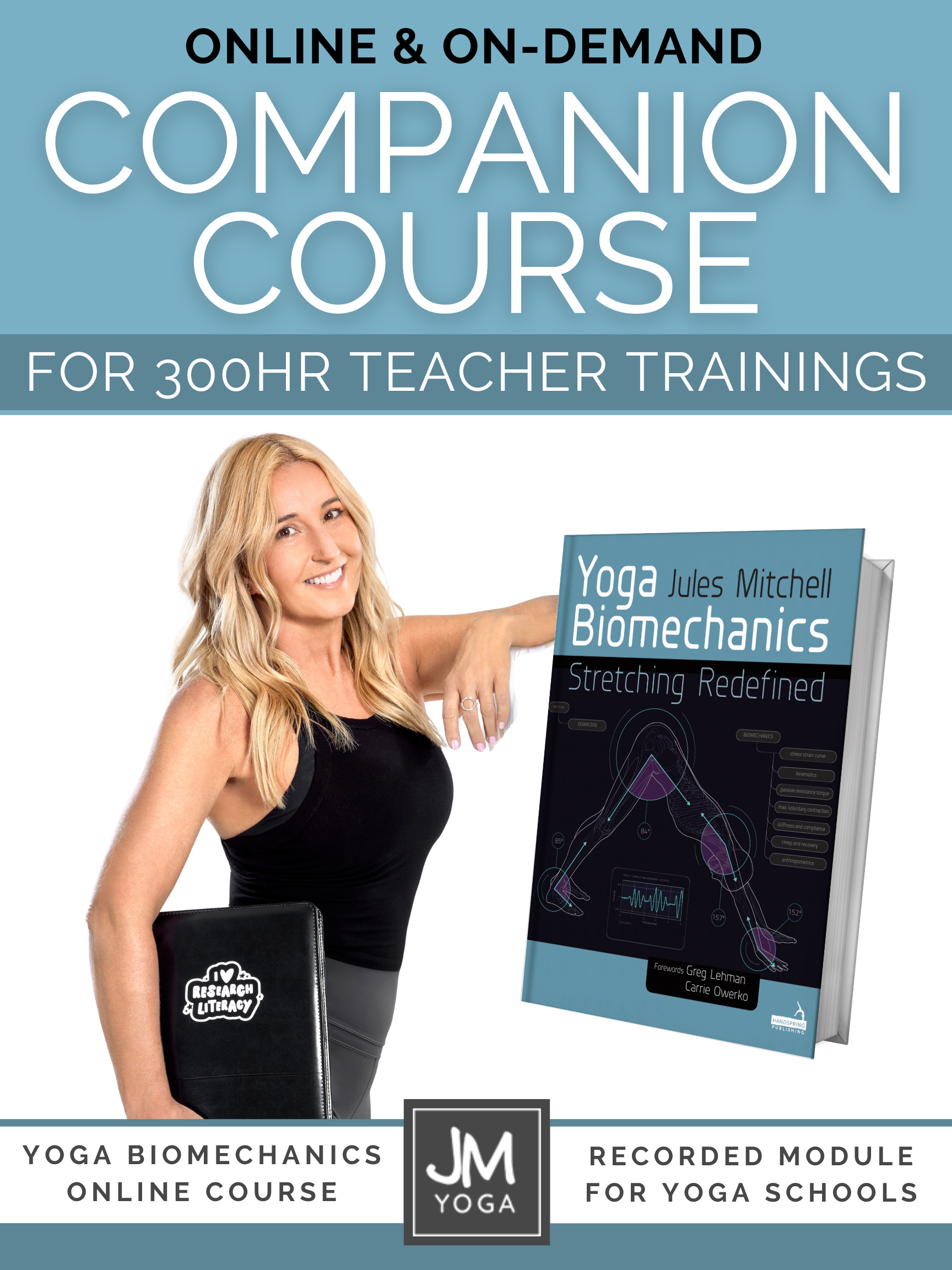 Host Jules to be a yoga biomechanics guest teacher at your yoga school or studio with this companion course for 300hr Yoga Teacher Trainings